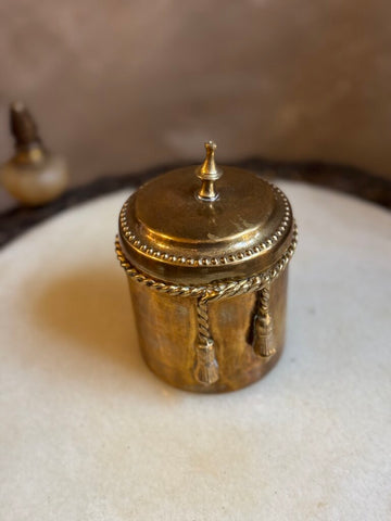 0037 Mottahedeh brass rope mini canister