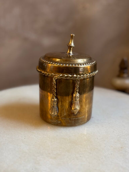 0037 Mottahedeh brass rope mini canister