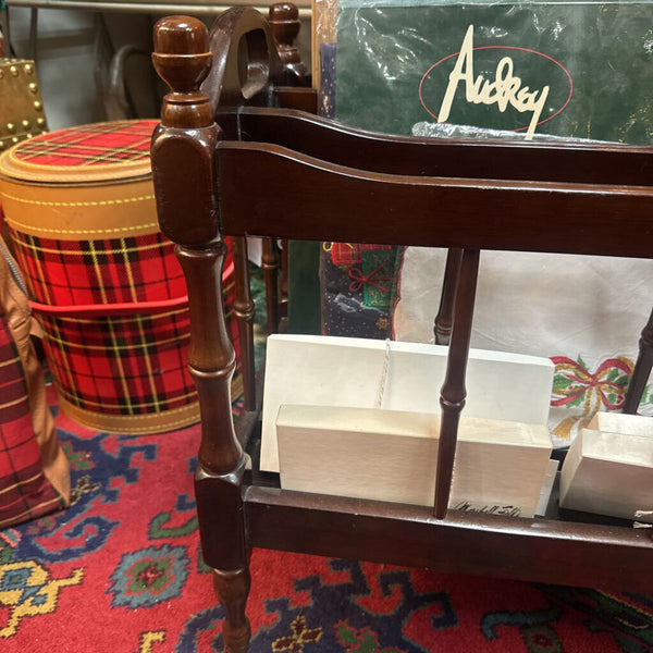 Vint Mahogony Magazine Holder