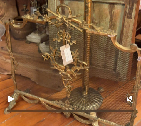 0325 Bow Swag Brass Fireplace Screen