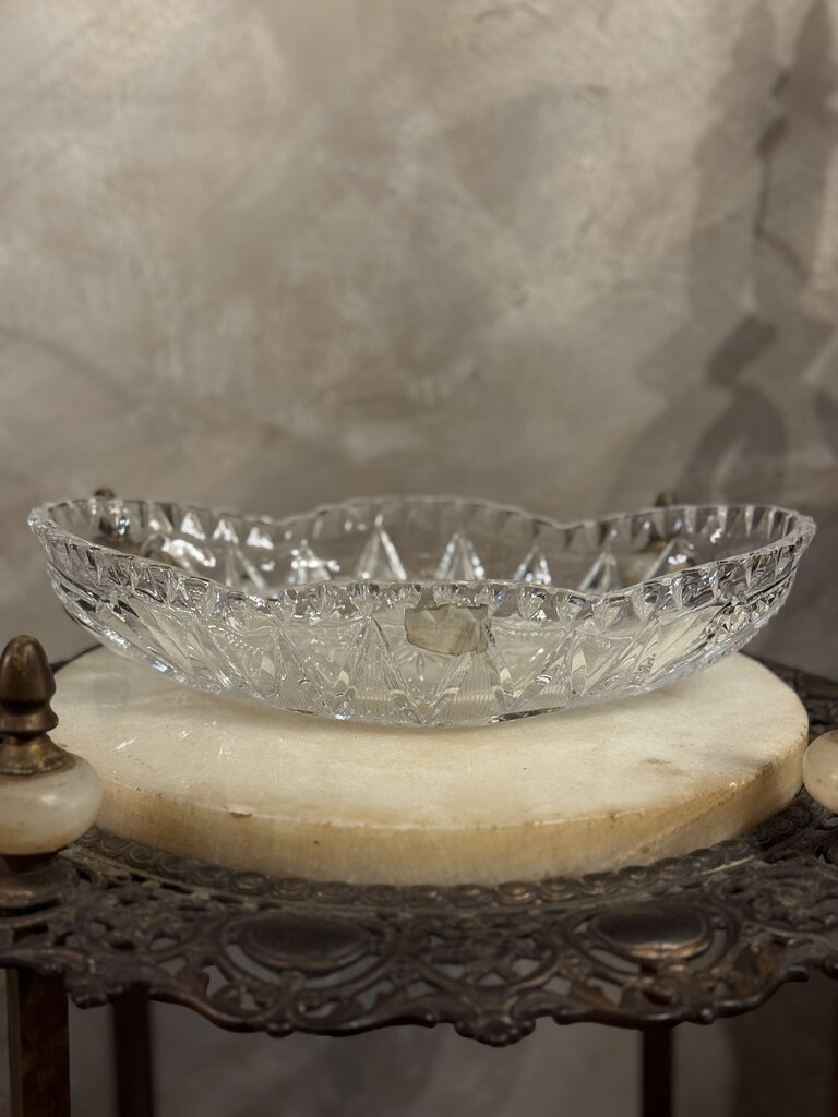 0716 Oval Shallow Crystal Dish