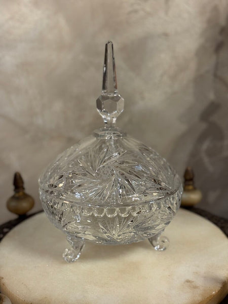 0723 Crystal Lidded Candy Dish