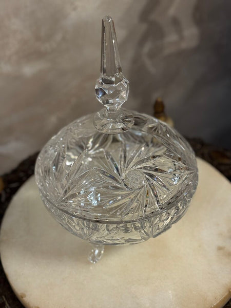 0723 Crystal Lidded Candy Dish