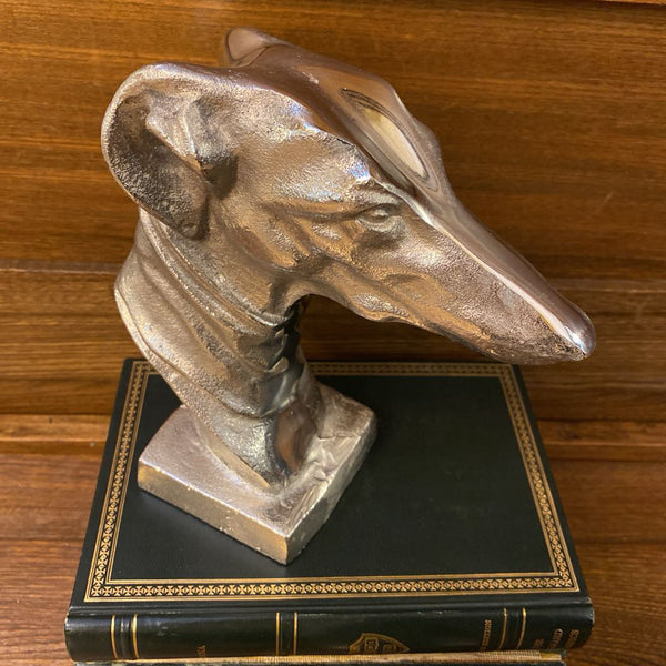 Vintage Cast Metal Whippet Greyhound Bookends 7.5 x 7