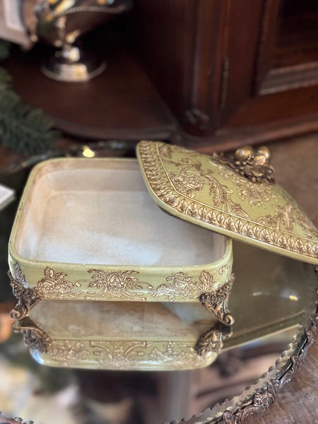 0742 Green Porcelain Box