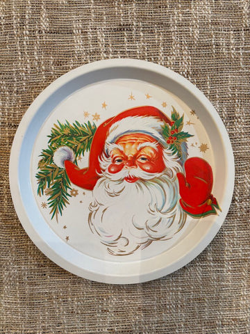 Vintage Plastic SANTA CLAUS Serving Tray
