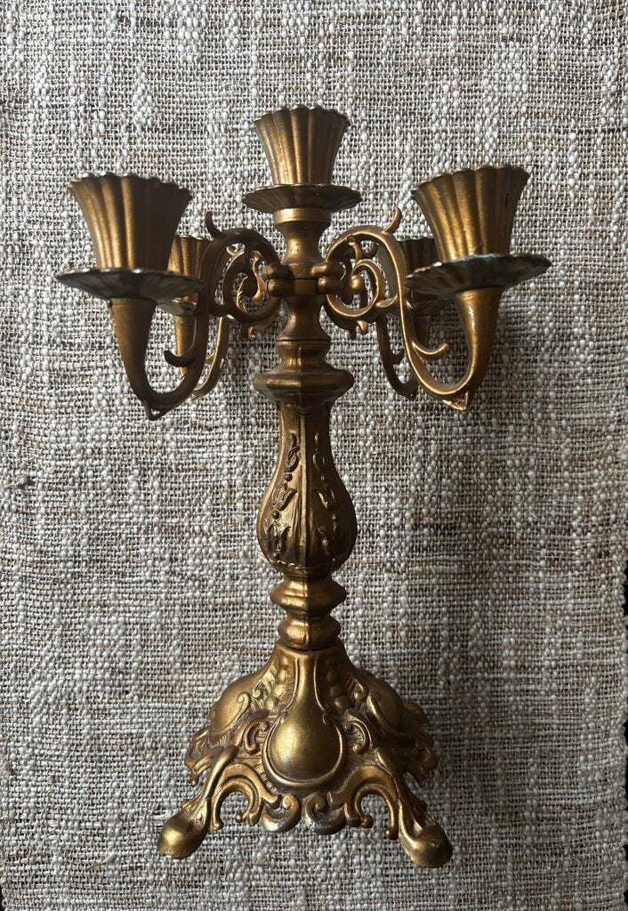 Gold 5 Arm Candelabra
