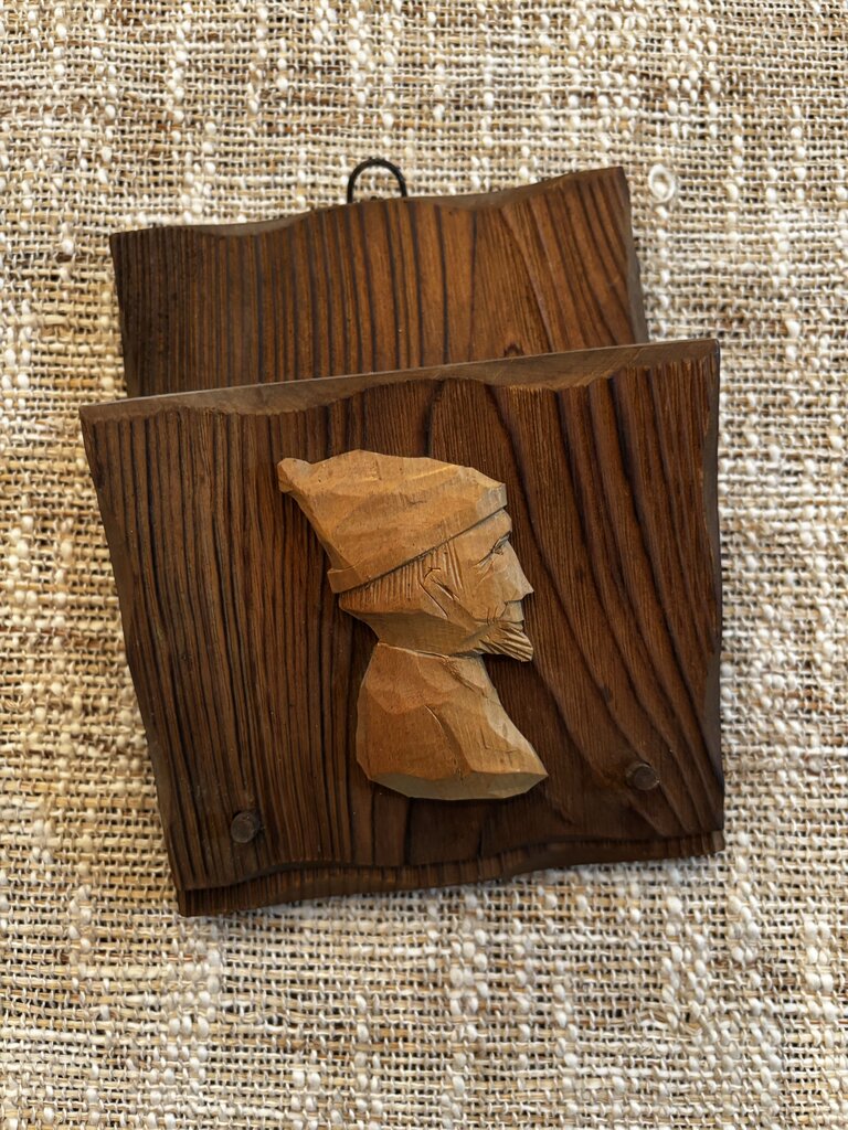 Vintage Gnome Wood Letter Holder