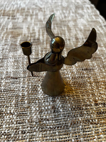 Vintage Small Brass and Copper Angel Candleholder