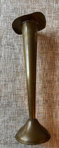 Large Brass Fluted Trumpet Vase