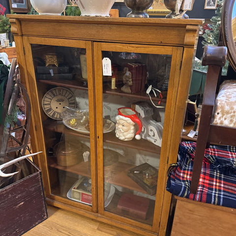 38 x 56 x 12 glass door display / book case antique
