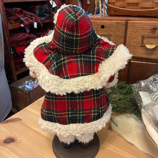 Red Plaid Santa 16" X 9"