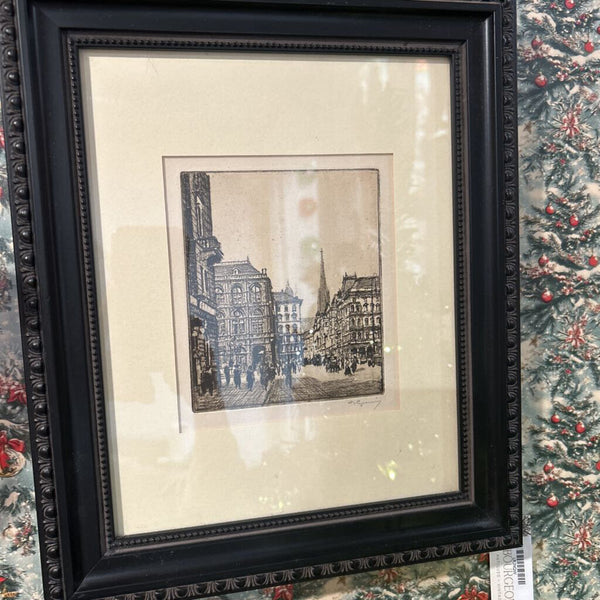 Framed Engraving of Vienna Austria