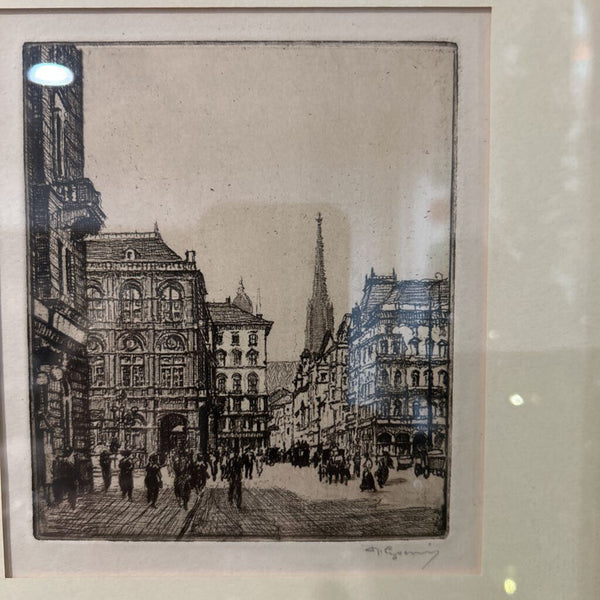 Framed Engraving of Vienna Austria