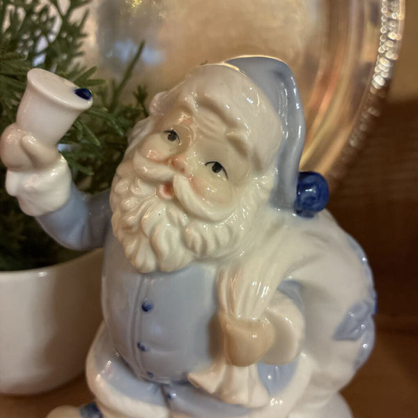 Vintage Blue Musical Santa