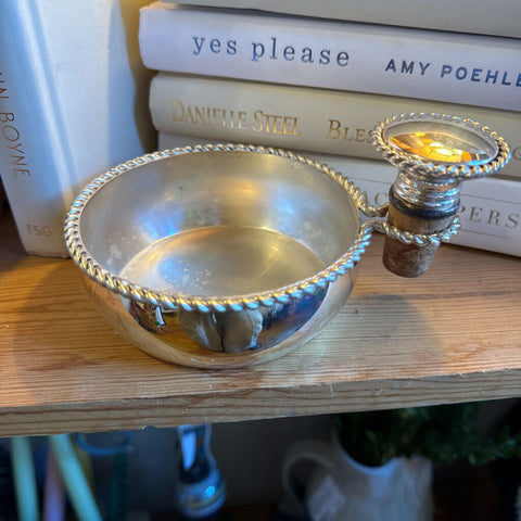 Vintage wine bottle coaster and stopper