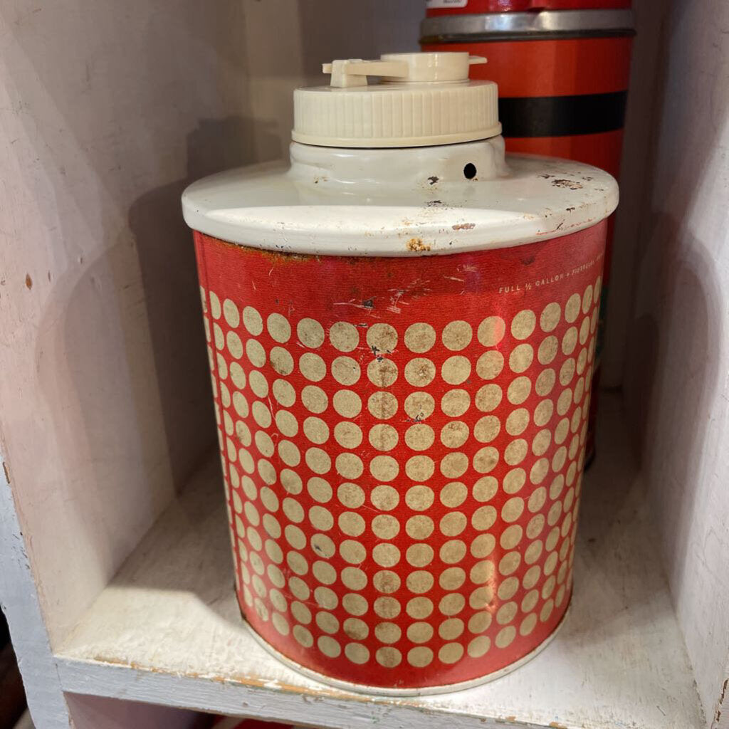 JFV- Vintage red & white polka dot jug