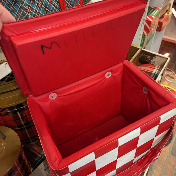 JFV - Vintage cold pack cooker red and white check
