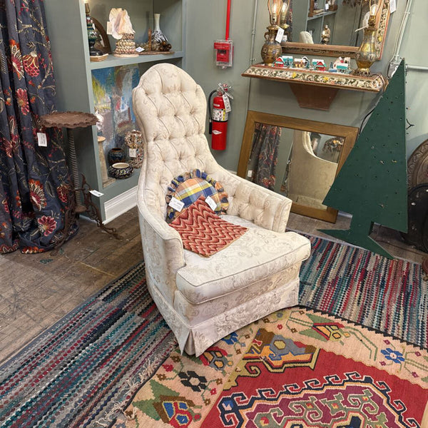 Pair of Mid-Century Tufted High-Back Lounge Chairs - Pristine Condition