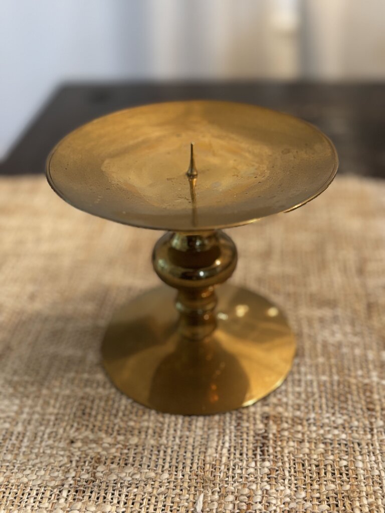 ANTIQUE Large Brass Candle Holder