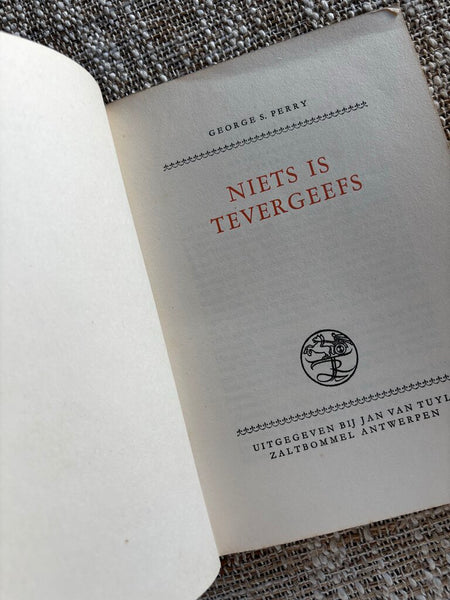 Antique Dutch Book Niets Is Tevergeefs