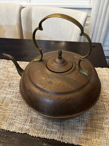 Large Antique Copper Tea Kettle