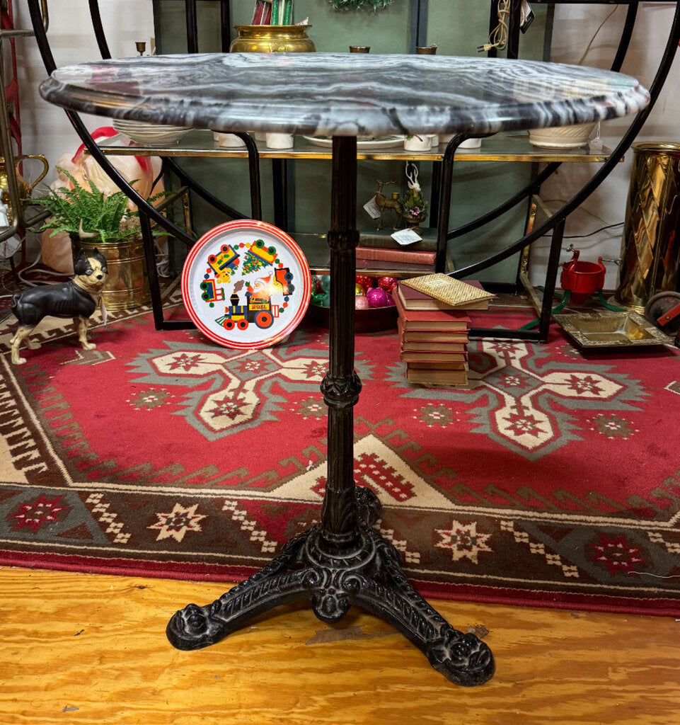 Bistro Table with Stone Top (26" Diameter, 29.5" High) As Found, IN STORE PICKUP ONLY