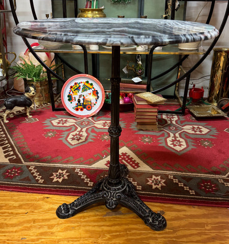 Bistro Table with Stone Top (26" Diameter, 29.5" High) As Found, IN STORE PICKUP ONLY