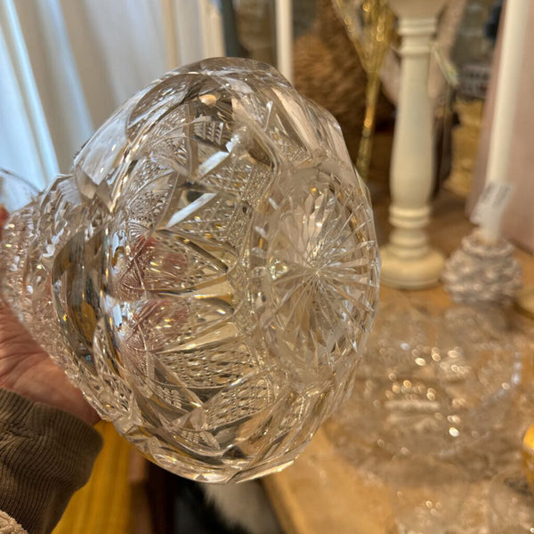 Cut crystal EAPG brilliant cut heavy vase