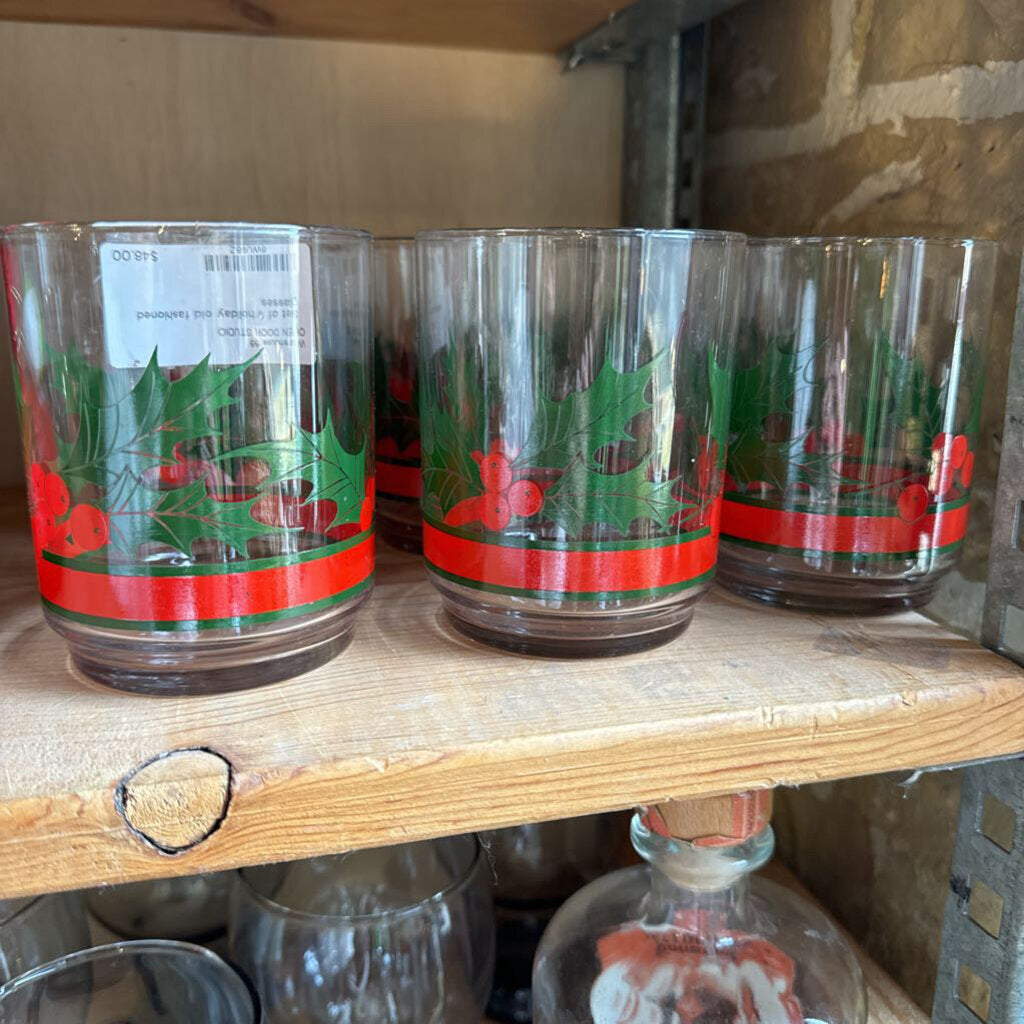 Set of 8 holiday old fashioned glasses