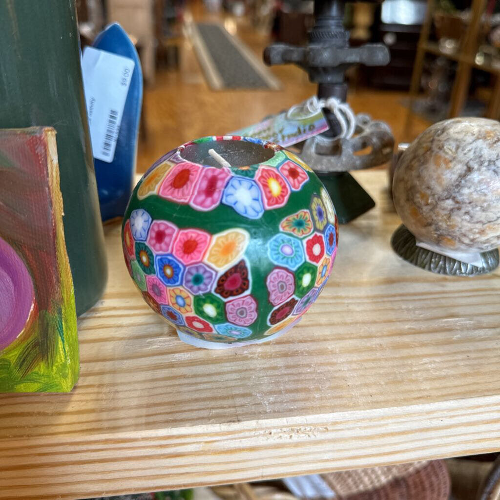 Vintage '70's small candle mosaic