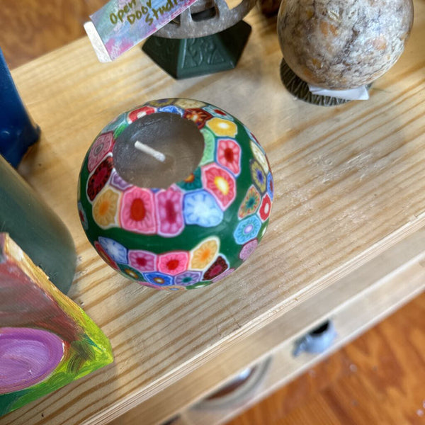 Vintage '70's small candle mosaic