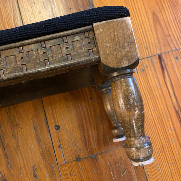 Vintage Needlepoint Stepstool 14"w x 8"h x 9"d