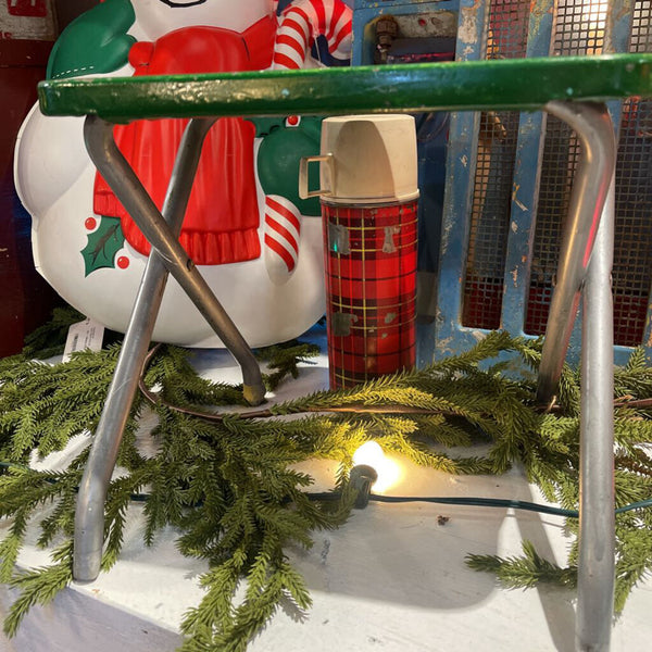 JFV ~ vintage metal green folding stool