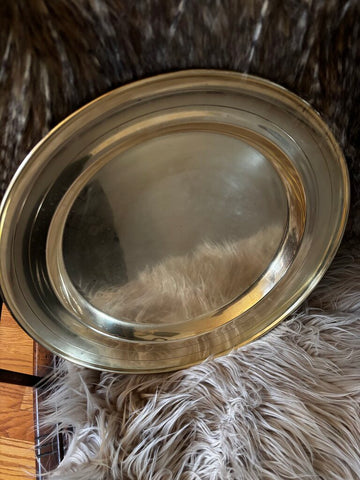 Vintage Brass Tray Made in Denmark 13.5 Round