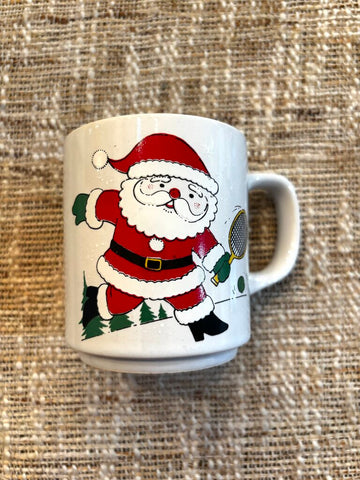 Vintage Santa Clause Tennis Coffee Mug / Japan