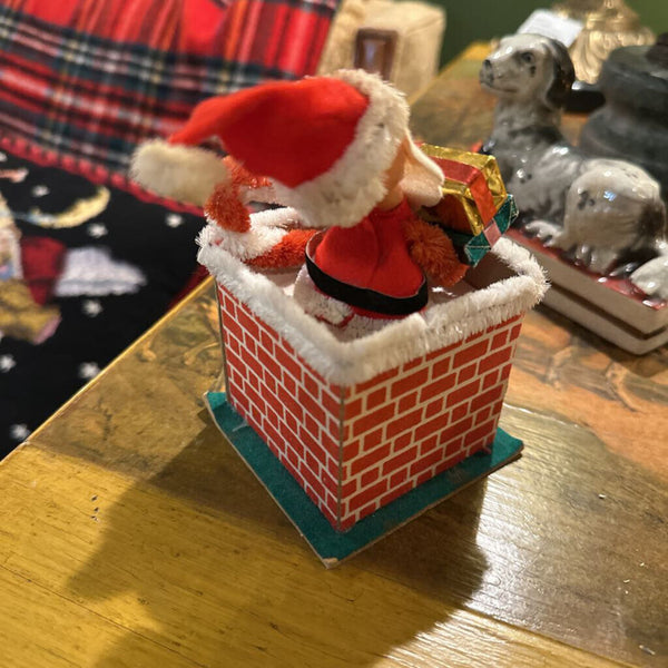 VINTAGE HANDMADE SANTA IN CHIMNEY