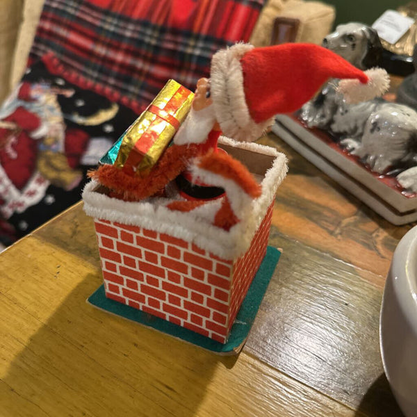 VINTAGE HANDMADE SANTA IN CHIMNEY
