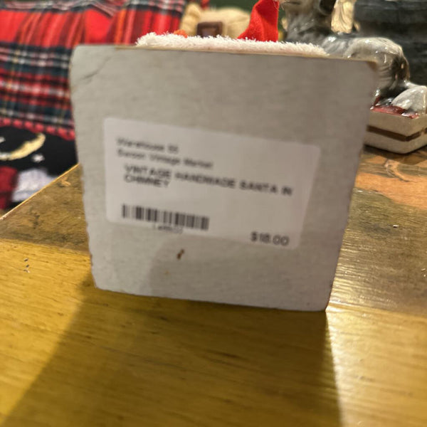 VINTAGE HANDMADE SANTA IN CHIMNEY