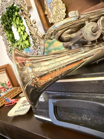 Vintage Silver Bessons London Cornet with case