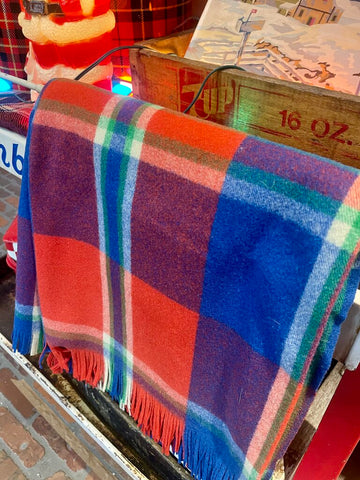 JFV ~ Vintage Plaid Wool Blanket