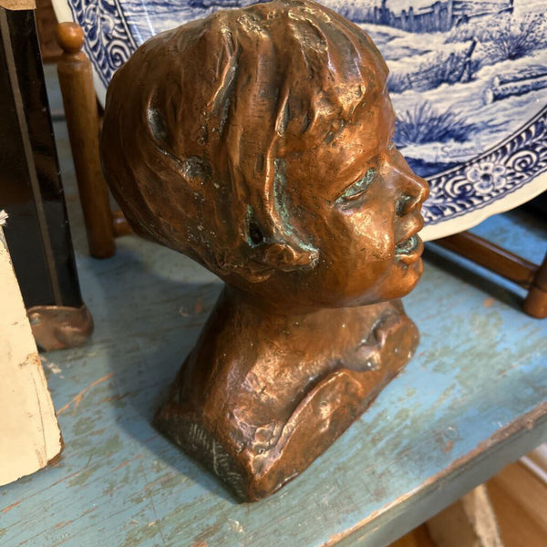 Bronze Little Girl Bust. 7x8