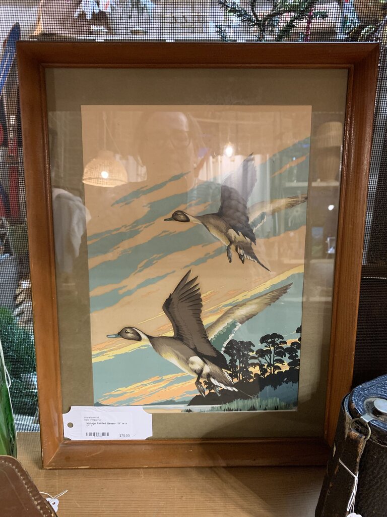 Vintage Painted Geese~ 13" w x 17" l