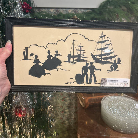 Vintage Silhouette Picture 13" X 7"