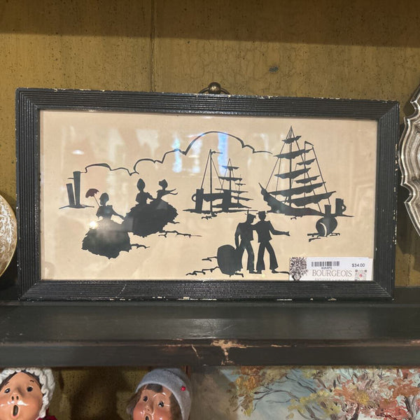 Vintage Silhouette Picture 13" X 7"