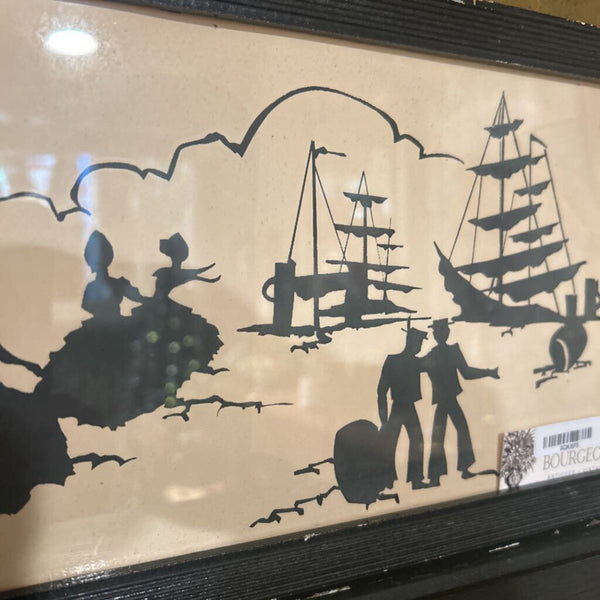 Vintage Silhouette Picture 13" X 7"