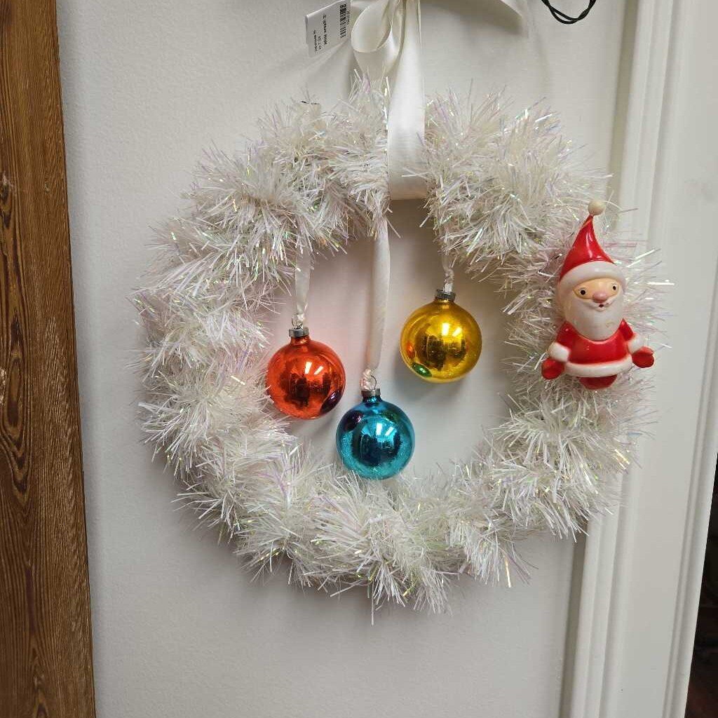White wreath 13"