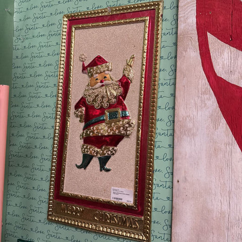 Merry Christmas Santa plastic wall decor
