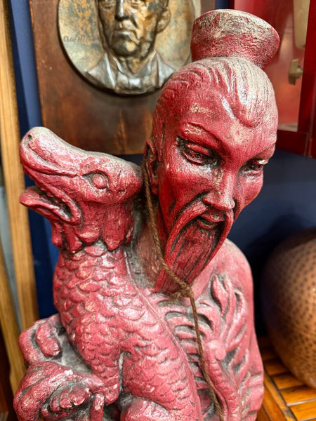 Chinese lacquered concrete Garden Statue, (in-store pick up only)