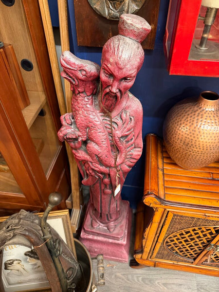 Chinese lacquered concrete Garden Statue, (in-store pick up only)